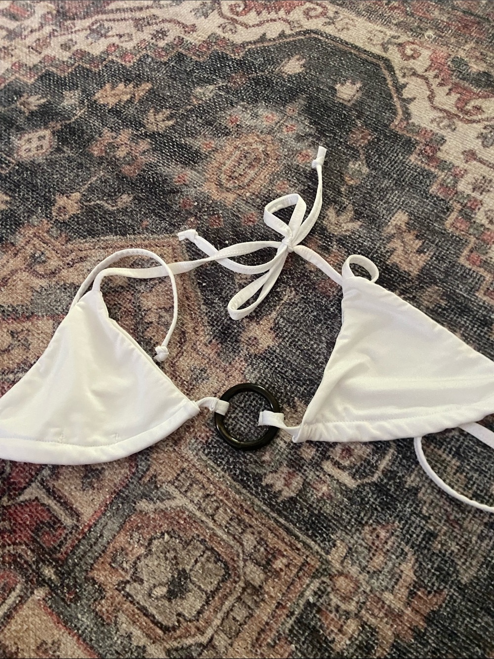 Nasty Gal White Strappy Bikini Top